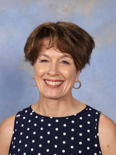 Deputy Principal Mrs Karen Hayes Portrait wearing a black and white polk a dot top
